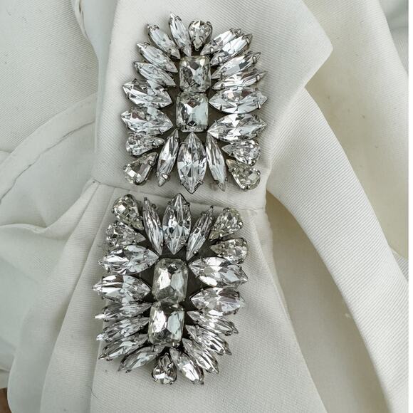 Sachin & Babi Martina One-Shoulder Gown Jeweled Wedding Dress white size 8 - Picture 10 of 16